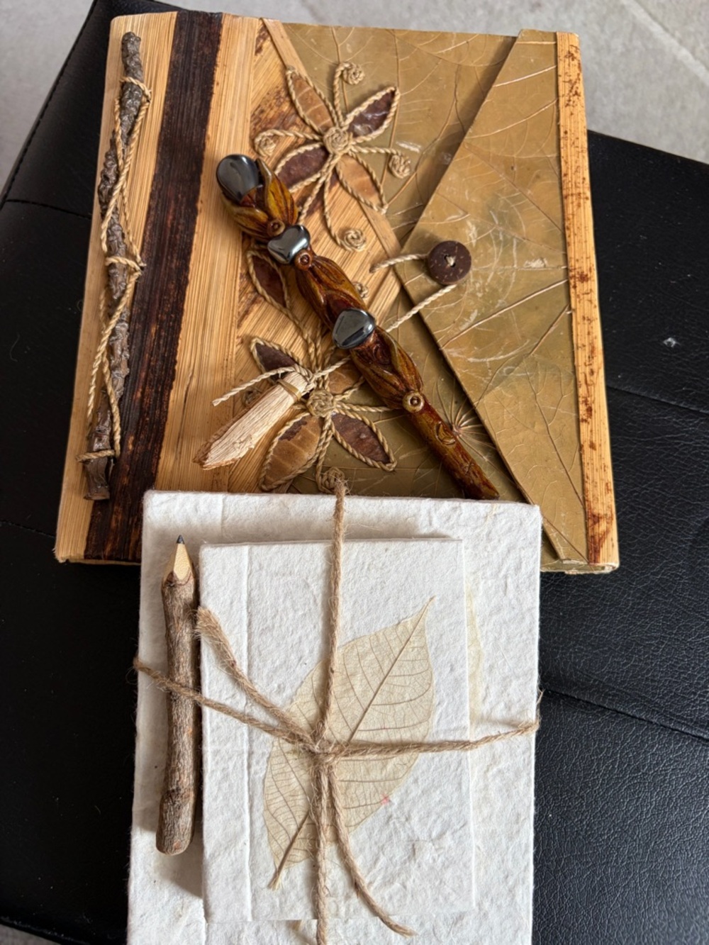 Handcrafted Leaf Design Journal & Photo Album Set -